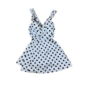 Cocopear Black White Polka Dot Swim Dress 4XL Retro Pinup Swim Skirt One Piece